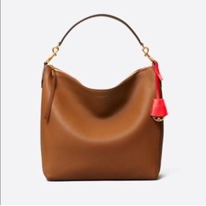 SALE • Tory Burch Perry Moose Pebbled Leather Hobo
